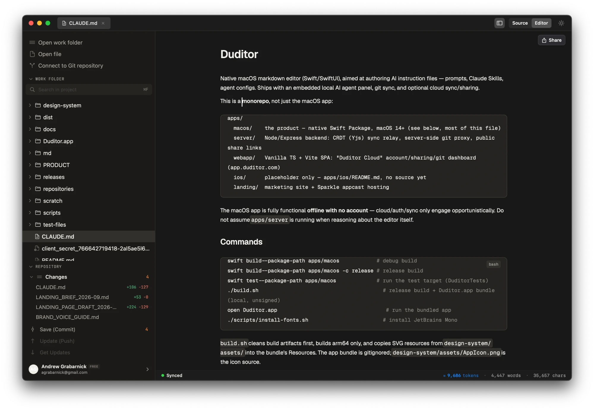 Duditor on macOS